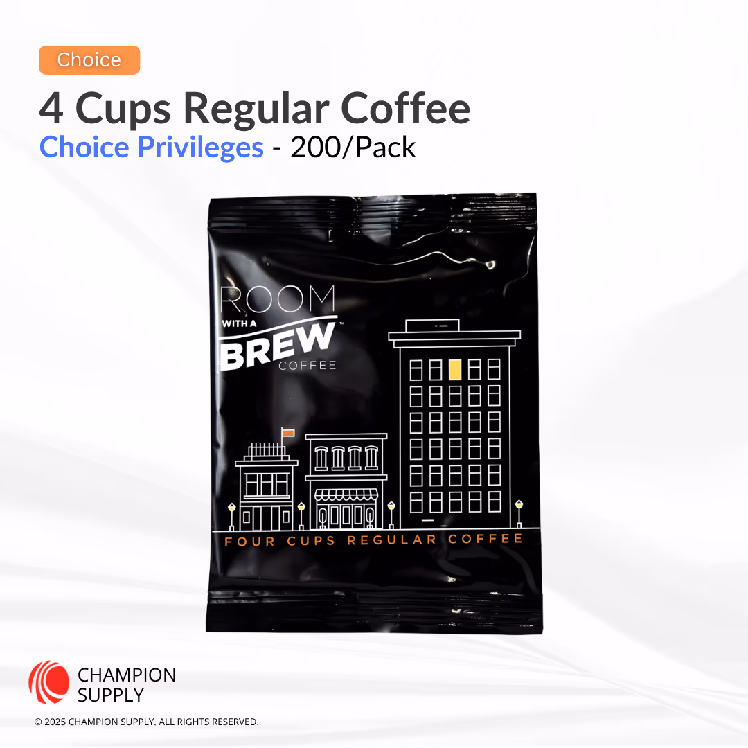 Choice Privileges® Room With A Brew Regular Coffee, 4 Cup, Case of 200